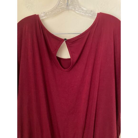 Nemidor Women's Romper Size 20 Maroon Key Hole Drawstring NWOT - Picture 5 of 7